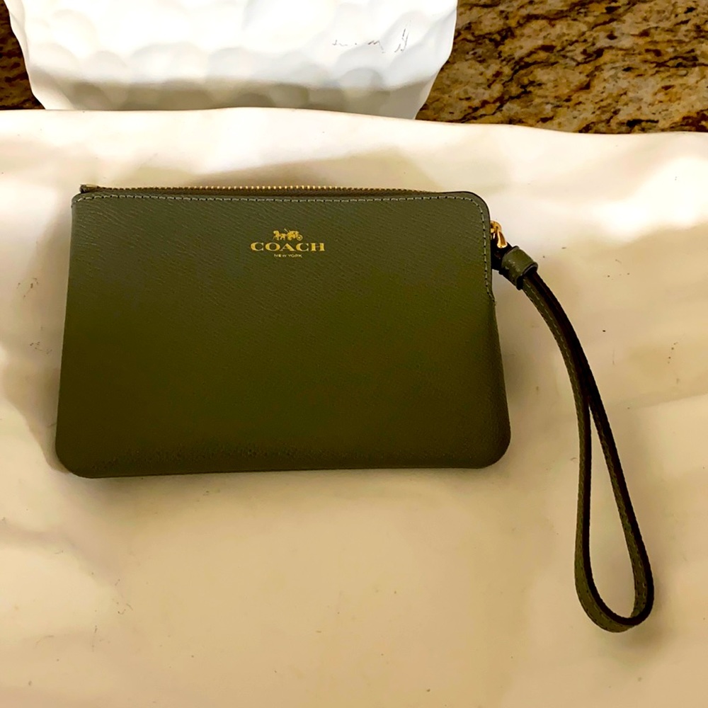 Coach Green Wristlet